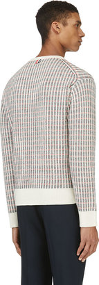 Thom Browne Red Two-Way Stripe Knit Sweater