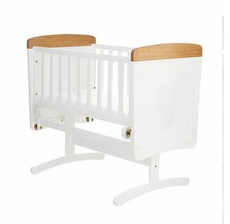 O Baby Obaby B is for Bear Gliding Crib and Mattress - White