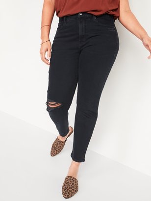 Old Navy High-Waisted O.G. Straight Ripped Black Ankle Jeans for Women
