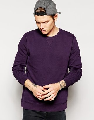 ASOS Sweatshirt With Crew Neck - Purple