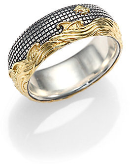 David Yurman Waves Signet Ring with Gold