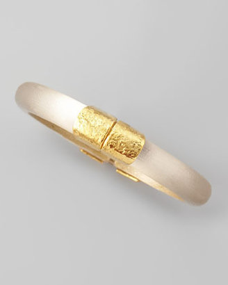 Alexis Bittar Small Hinged Lucite Bracelet, Golden