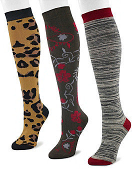 Muk Luks Women's 3-Pair Knee High Sock Pack