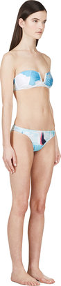 We Are Handsome Blue Printed The Drifter Gathered Bikini