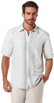 Cubavera Short Sleeve Geometric Embroidery Shirt