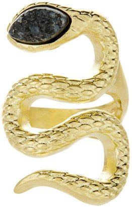 Marcia Moran Black Druzy Snake Ring
