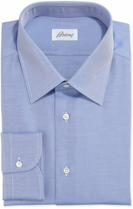 Brioni Twill Dress Shirt, Blue