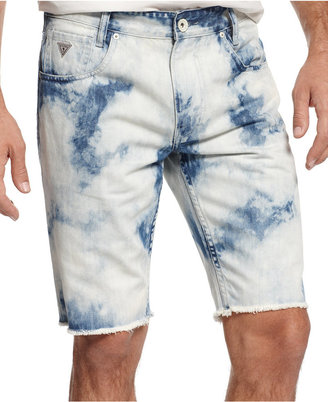 GUESS Alameda Marbled-Wash Shorts
