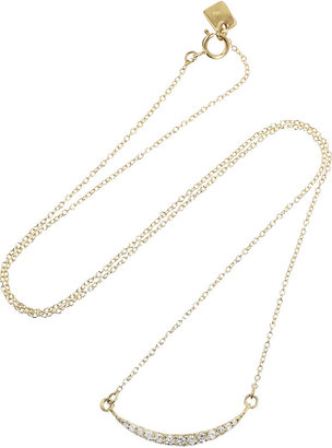 SCOSHA Crescent Moon 14-karat gold diamond necklace