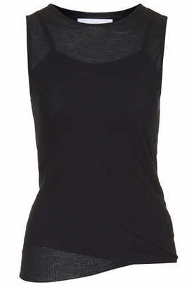 Topshop Womens **Layered Jersey Vest Top by Marques'Almeida X Black