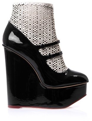 Charlotte Olympia Gretel wedge ankle boots