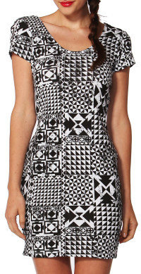 Sass Checker Board Dress