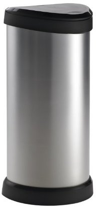 One Touch Curver 40 L Metal Effect Plastic Deco Bin, Silver