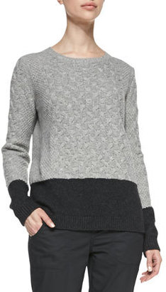Vince Colorblock Cable Sweater