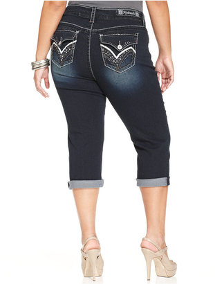 Hydraulic Plus Size Lola Cropped Jeans, Dark Wash