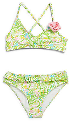 Lilly Pulitzer Toddler's & Little Girl's Tybee Two-Piece Floral Ruffled Bikini