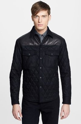 Rag and Bone 3856 rag & bone Quilted Shirt Jacket with Leather Trim