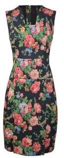 High Floral Fitted Dress