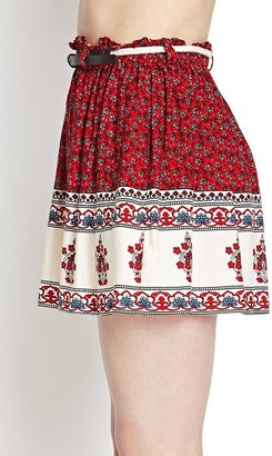 Forever 21 Soft Floral A-Line Skirt