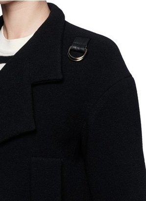 Nobrand Faux leather strap wool-blend jacket