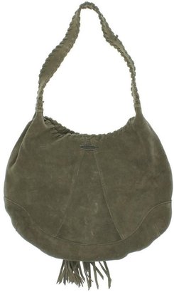 Lucky Brand NEW Gray Suede Tassel Accent Purse Hobo Handbag Small BHFO