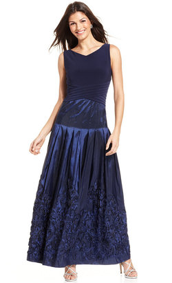 Patra Sleeveless Pleated Soutache Gown