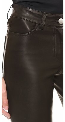 Vera Wang Collection Stretch Leather Bermuda Shorts