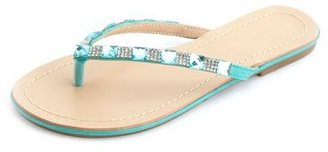 Charlotte Russe Two-Tone Rhinestone Embellished Flip-Flop Sandals