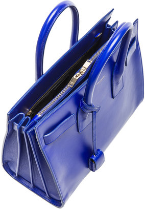 Saint Laurent Small Sac De Jour Carryall Bag in Neon Blue