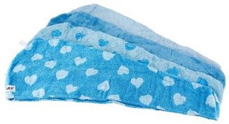 Turbie Twist Set of 4 Heart and Solid 100% Cotton Hair Towels