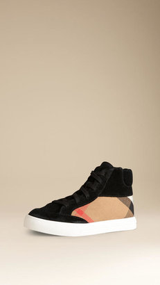 Burberry House Check and Suede High Top Trainers