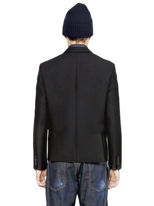 DSquared 1090 Denim Vest W/ Wool Silk Blend Jacket