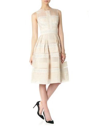 Temperley London Oyster Pleats And Lace Dress
