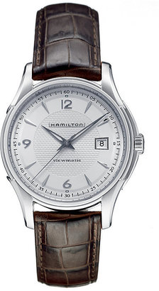 Hamilton Jazzmaster men's brown leather strap watch