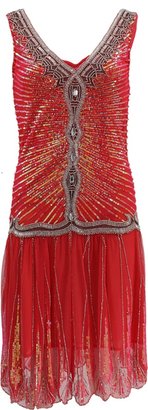 Class Roberto Cavalli Sleeveless V-Neck Embellished Gatsby Dress