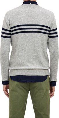 Gant Contrast-Stripe Sweater-Grey