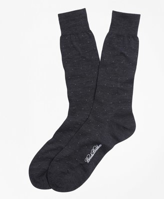 Brooks Brothers Merino Wool Big Dot Crew Socks