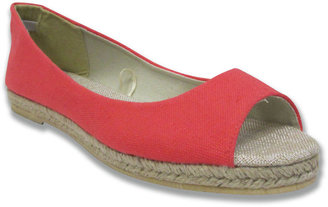 JCPenney Coral Tweed Peep-Toe Flats