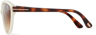 Tom Ford Priscila Cat-Eye Sunglasses, Ivory/Brown Havana