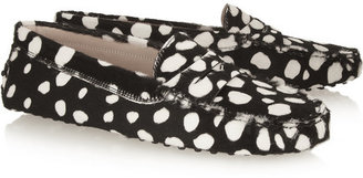 Tod's Gommino printed calf hair loafers