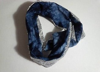Free People NWT Wire Tie Sequin Bow Bunny Ear Headband Turban Rose/Silver/Co pper