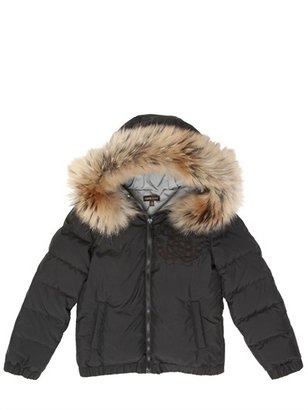 Roberto Cavalli Nylon Down Jacket W/ Murmansky Fur