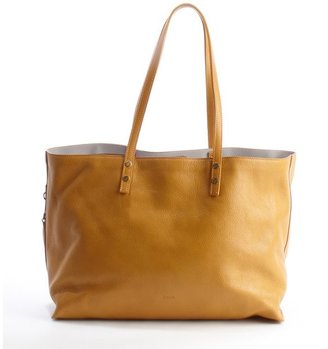 Chloé yellow leather side zip shopping tote