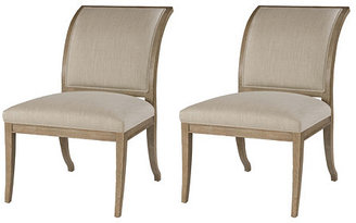Linen Winnie Dining Side Chairs, Pair