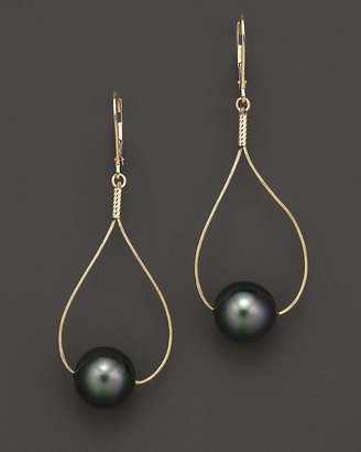 Bloomingdale's 14K Gold Black Tahitian Pearl Drop Earrings