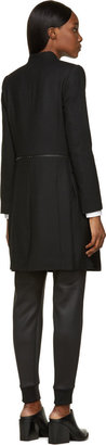 Public School Black Wool Zipper Accent Coat