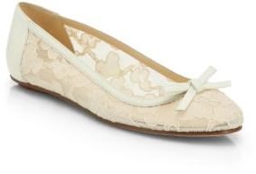 Kate Spade Banner Leather & Lace Ballet Flats