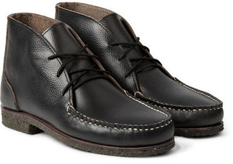 Quoddy Wabanaki Crepe-Sole Grained-Leather Chukka Boots