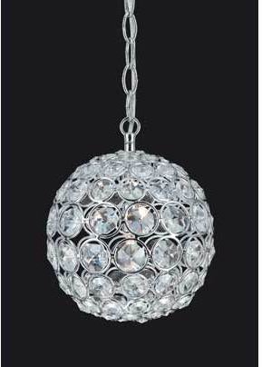 Globe Crystal Ball 3 Light Pendant - Chrome.