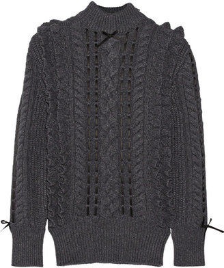 Christopher Kane Silk-trimmed cashmere turtleneck sweater
